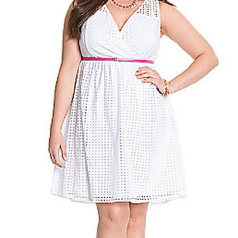 Lane Bryant size 16 white eyelet lace dress